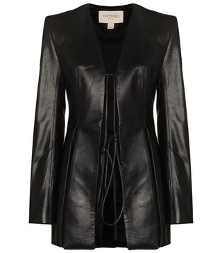 Matériel + Collarless Leather Blazer