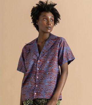 Abiola Olusola + Button Down Short Sleeve Adire Shirt