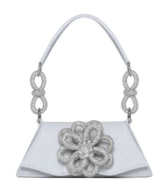 Mach & Mach + Medium Samantha Crystal Flower Glitter Handbag
