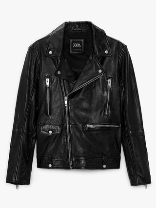 Zara + Leather Biker Jacket