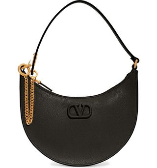 Valentino Garavani + Mini Vlogo Leather Hobo Bag
