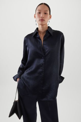 COS + Oversized-Fit Satin Blouse
