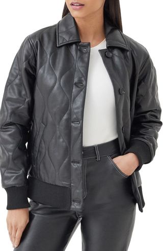 4th & Reckless + Faux Leather Quilted Bomber Jacket