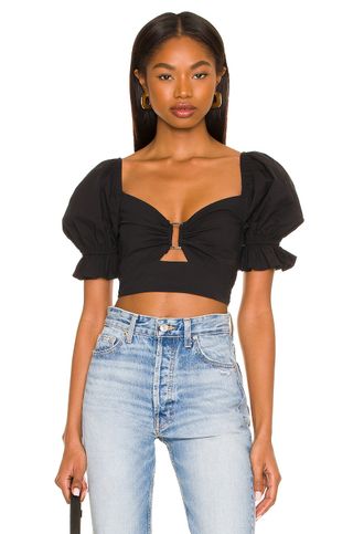 More to Come + Elizabeth Puff Sleeve Top in Black