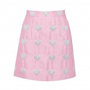 Lisou + Rent or Buy Libby Metallic Heart Jacquard Skirt
