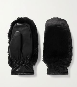 Goldbergh + Hill Faux Fur and Padded Vegan Leather Mittens