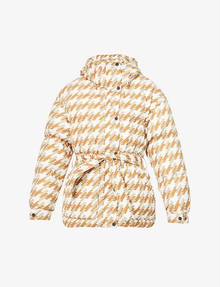 Perfect Moment + Oversized Parka II Houndstooth-Print Shell-Down Parka