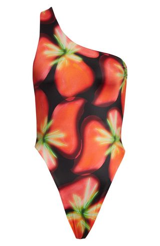 Louisa Ballou + Plunge One-Shoulder One-Piece Swimsuit