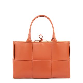 Bottega Veneta + Arco Intrecciato Medium Orange Leather Tote