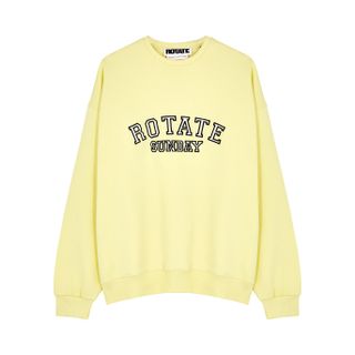 Rotate Sunday + Iris Yellow Logo-Embroidered Cotton Sweatshirt