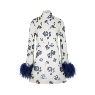 16 Arlington + Umiko Floral Feather-Trimmed Sequin Mini Dress