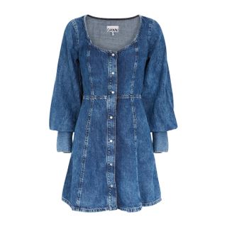 Ganni + Blue Denim Mini Dress