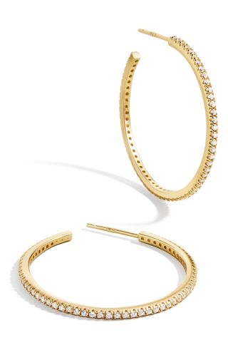 Baublebar + 18K Gold Vermeil Pavé Hoop Earrings