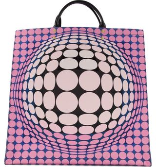 Paco Rabanne X Fondation Vasarely + Graphic Print Canvas Tote