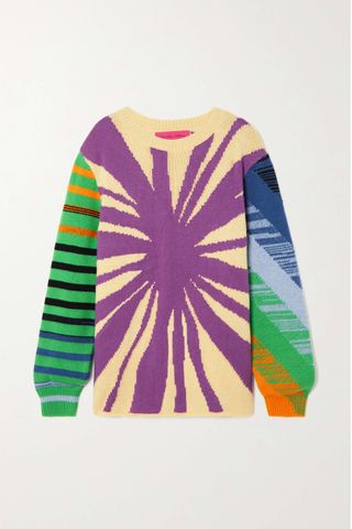 The Elder Statesman + Fantasy Jacquard-Knit Cashmere Sweater