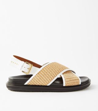 Marni + Fussbett Raffia Crossover Strap Sandals