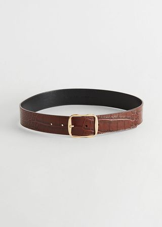 & Other Stories + Croc Embossed Leather Belt
