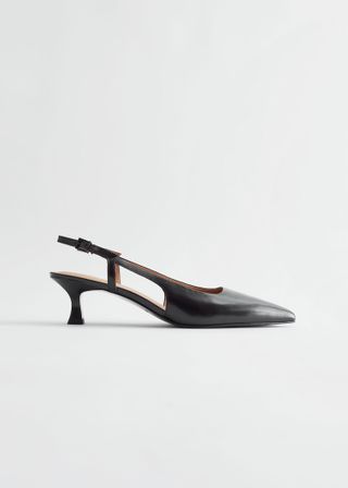 & Other Stories + Pointed Slingback Kitten Heel Mules