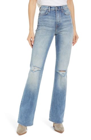 7 for All Mankind + Easy Ripped Bootcut Jeans