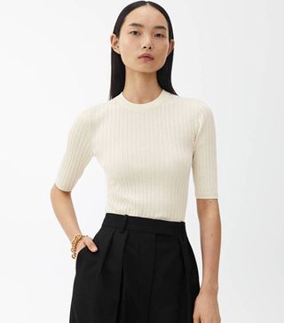Arket + Cotton-Silk Short-Sleeved Top