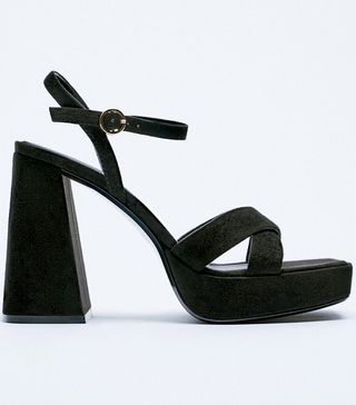 Zara + Platform Sandals With Ankle Strap
