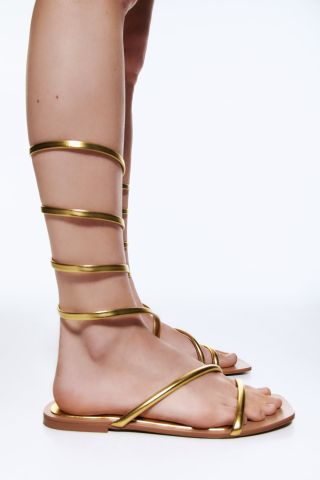 Zara + Gold Gladiator Sandals