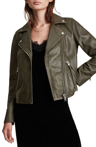 AllSaints + Dalby Lambskin Leather Biker Jacket