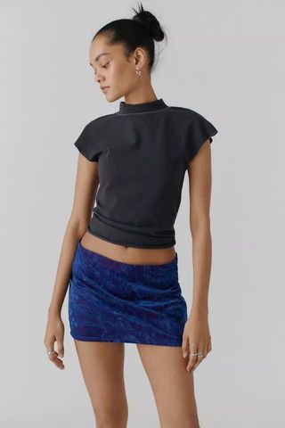 Urban Renewal + Remnants Velvet Knit Mini Skirt