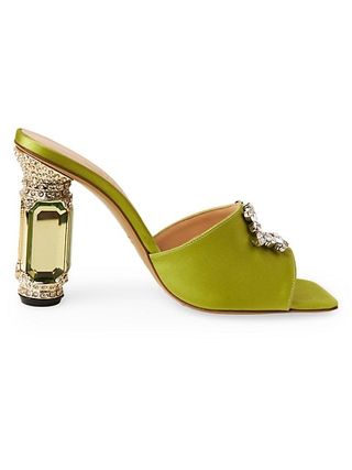 Nalebe + Eureka Aurum Crystal-Embellished Mules