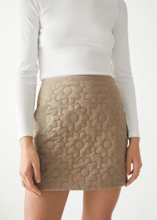 & Other Stories + Quilted Floral Mini Skirt