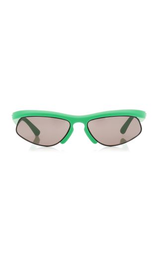 Bottega Veneta + Fashion Show Oval-Frame Acetate Sunglasses