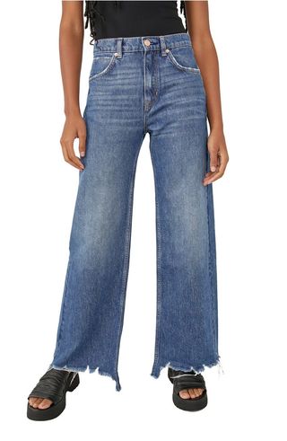 Free People + Straight Up Baggy Flare Jeans