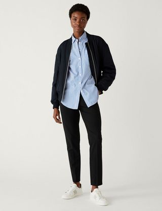 M&S Collection + Slim Fit Ankle Grazer Trousers