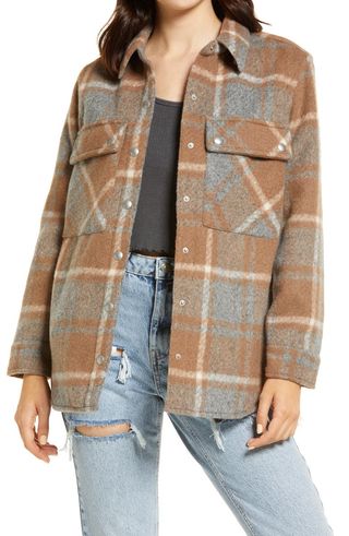 BlankNYC + Plaid Flannel Shirt Jacket