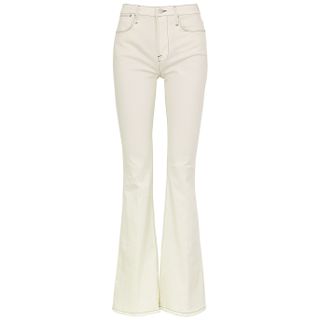 Frame + Le High Flare Off-White Jeans