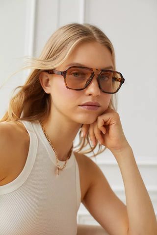 Urban Outfitters + Patrizia Plastic Aviator Sunglasses