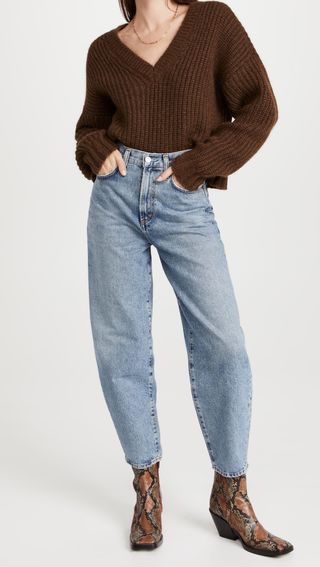 Agolde + Ultra High Rise Curved Taper Balloon Jeans