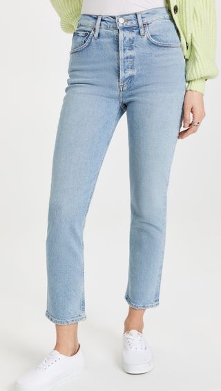 Agolde + Riley High Rise Straight Crop Jeans