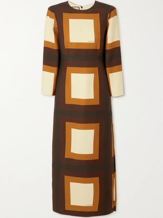 Gucci + Printed Wool-Blend Twill Maxi Dress