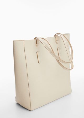 Mango + Leather-Effect Shopper Bag