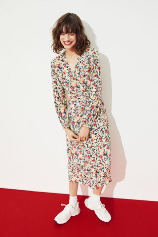 H&M + Patterned Wrap-Front Dress