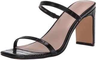 The Drop + Avery Square Toe Two Strap Heeled Sandal