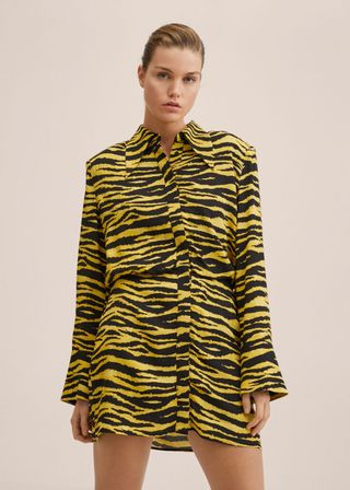 Mango + Animal Print Shirt Dress