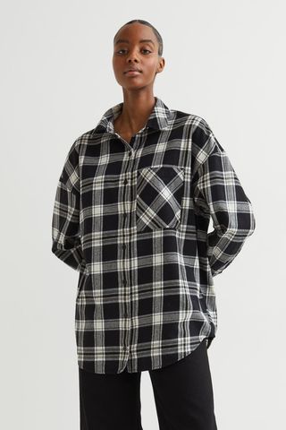 H&M + Oversized Flannel Shirt