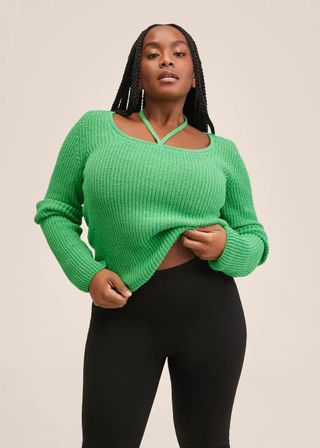Mango + Bow Collar Sweater