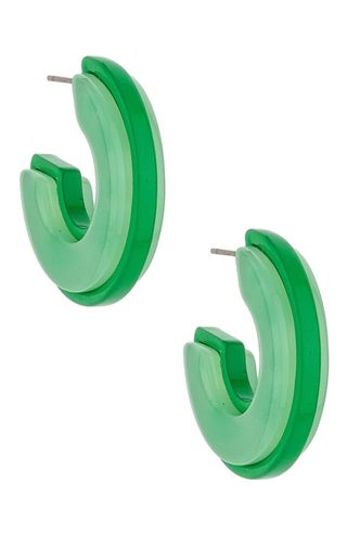 Ettika + Green Resin Hoop Earrings