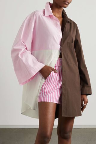 Maison Essentiele + Color-Block Cotton-Poplin Shirt