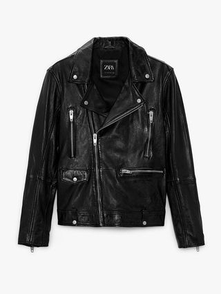 Zara + Leather Biker Jacket