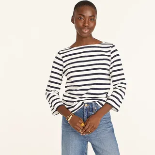 J.Crew + Boatneck T-Shirt in Classic Stripe