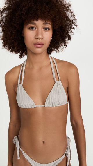 Solid & Striped + The Tenley Silver Bikini Top